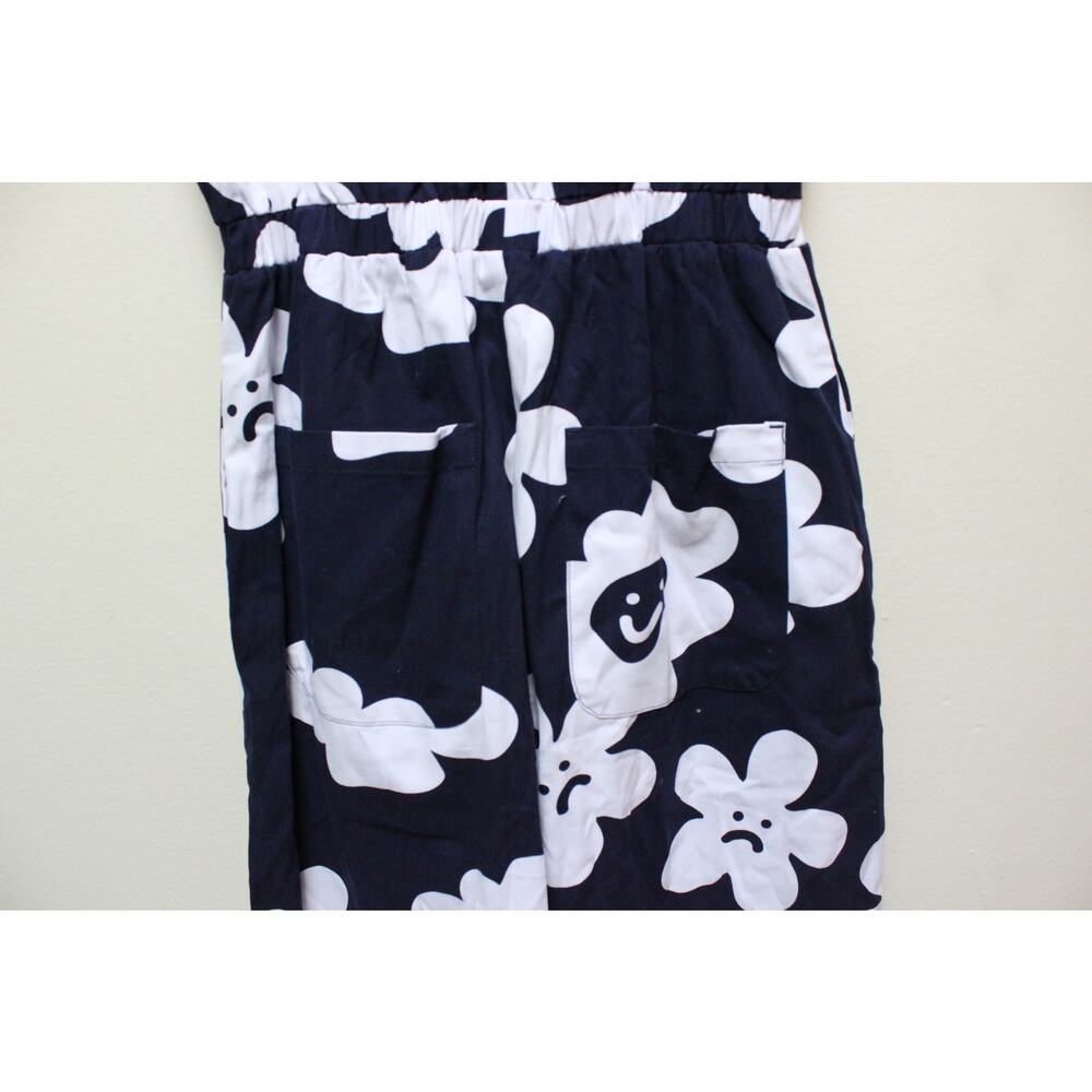 NWT Lazy Oaf Pushing Daisies Floral Smiley Sad Face Wide Leg Jumpsuit Size UK 6 - Picture 6 of 7